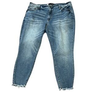 KUT from the Kloth Donna High-Rise Skinny Distressed Ankle Jeans Fray 18W